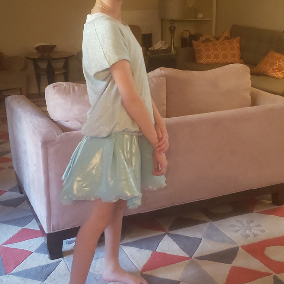 VALMAX Metallic Teal Blouson Dress (NWOT) - Picture 7 of 8